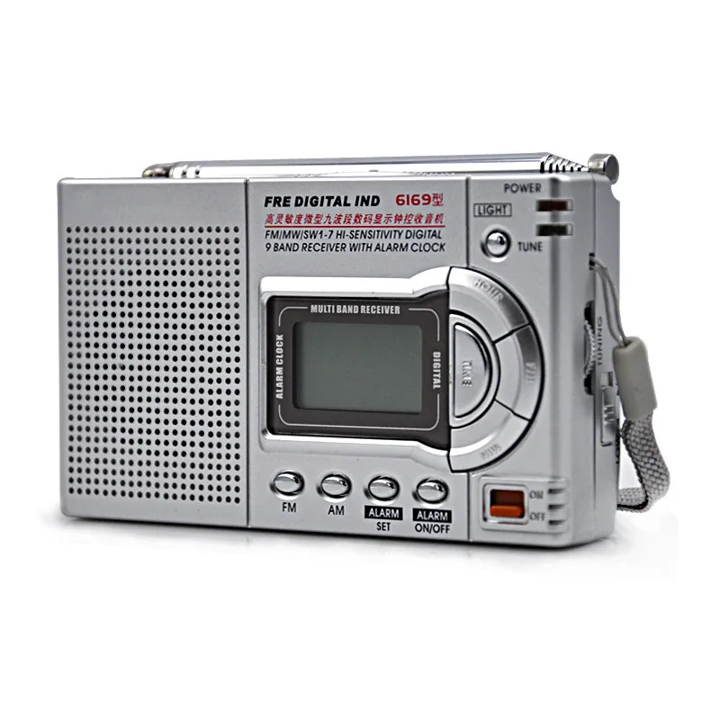 

Portable multi band digital radio clock control timed switch FM FM WM SW radios speaker horn broadcast LED screen semiconductor