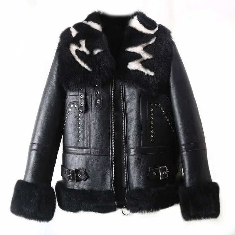 Женская утепленная куртка из натурального меха ягненка зимняя теплая парка 2021 |