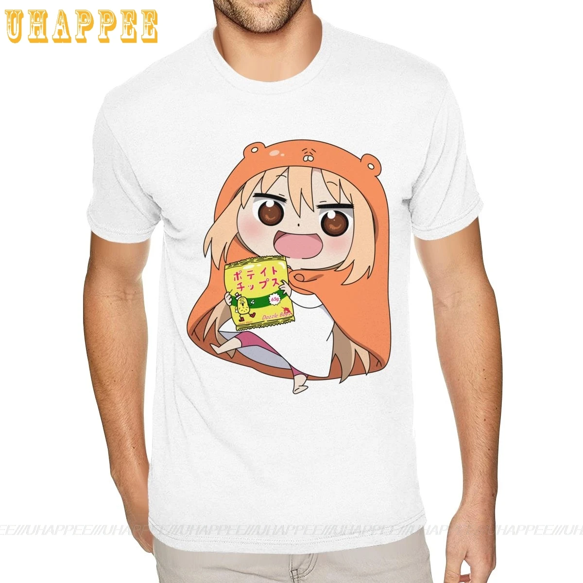Оптовая продажа мужские футболки Himouto из японского аниме Умару Чан ест черная