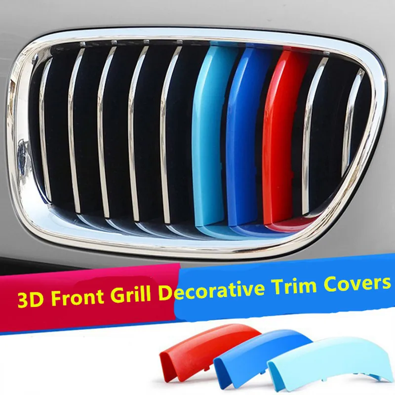 3 шт. 3D автомобильный Стайлинг передние гоночные полосы гриль накладка наклейки