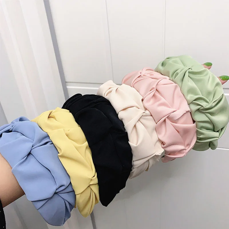 

Girls Wrinkled Headband Folding Hair Hoop Wide-brimHair Knotted Hair Band for Women Hairbands Headwear Wide Side Hair Band