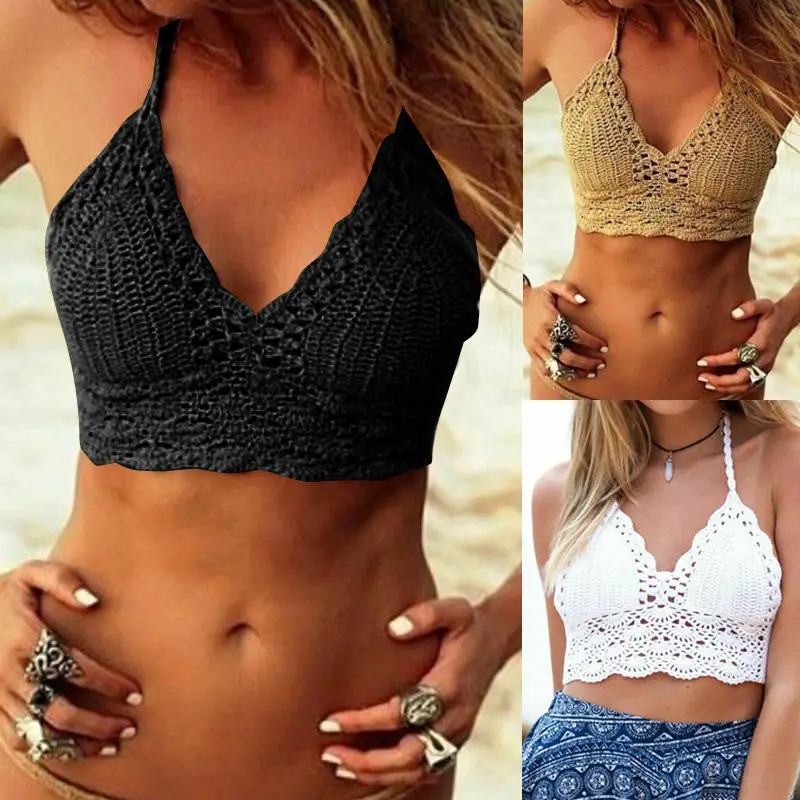 Женский трикотажный бюстгальтер в стиле бохо повседневный сексуальный пляжный