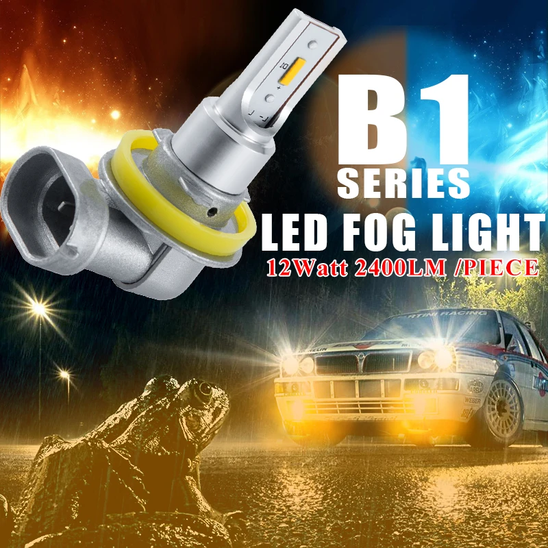 CNSUNNYLIGHT LED H11 9005/HB3 9006/HB4 Car Fog Light 2400Lm Headlight Bulb 6000K White 1900K Yellow H8 H9 H16 Auto Front Foglamp |