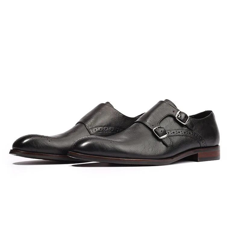 

Hand Polishing Slip On Dress Formal Shoes Men Classic Monk Strap Oxfords Business Wedding Suit Social Party Shoes For Men E14