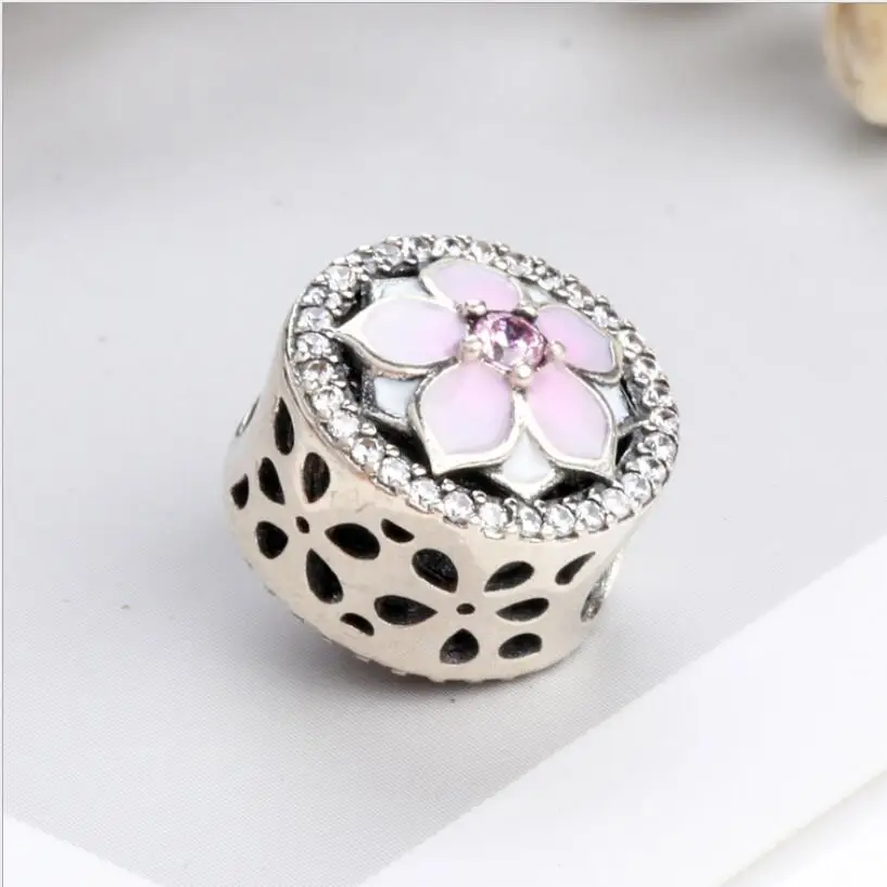 

Подвеска из серебра 925 пробы с эмалью и кристаллами, подходит для браслета и ожерелья pandora