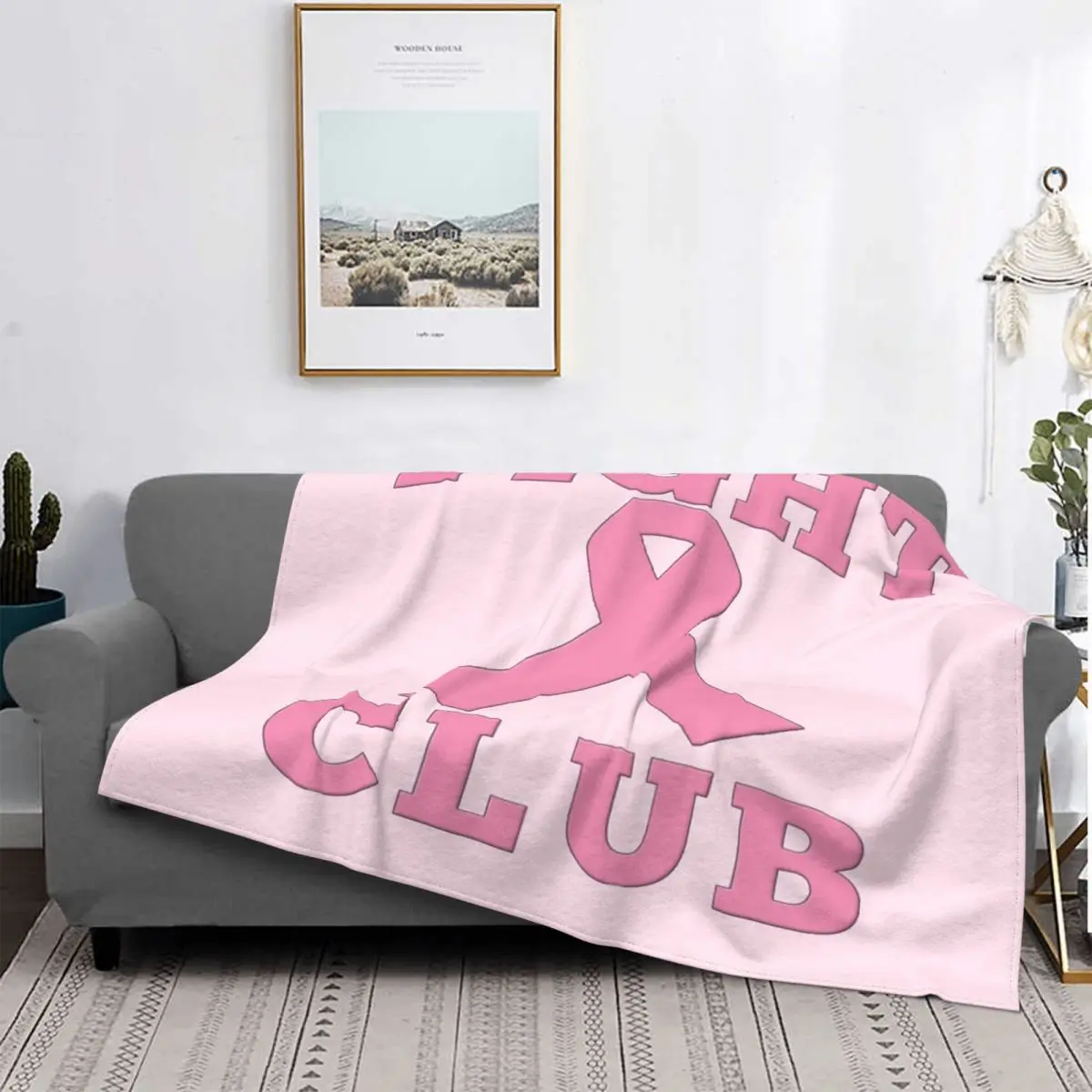 

Fight Club Pink Ribbon For Blanket Bedspread Bed Plaid Bed Plaid Sofa Blankets Double Blanket Plaids And Covers