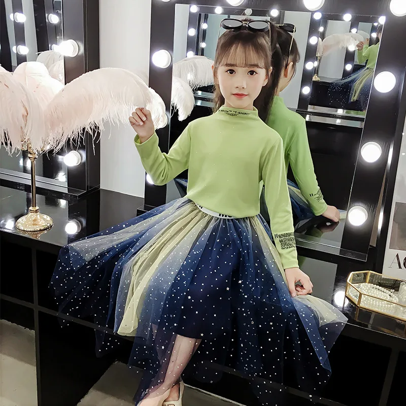 Girls Sequined Summer Skirt Teen Children TuTu Blue Baby Gradient Princess Tutu Pettiskirt Hot Sale Infant Clothes | Мать и ребенок