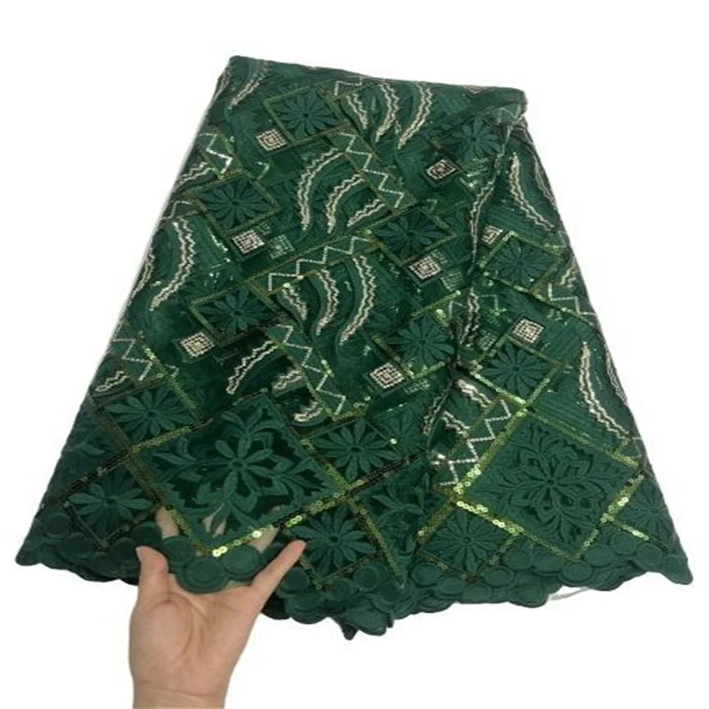 

Зеленые/золотые блестки, разноцветная кружевная ткань, розовый цвет, африканская вышивка, последовательность, нигерийская французская веч...