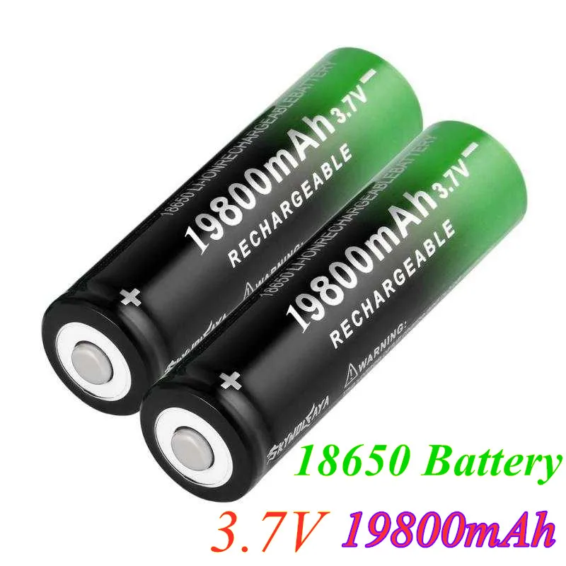 

100% New 18650 3.7V 19800mAh Li-ion battery Rechargeable Lithium Batteries for flashlight headlamp electronic toy drop shipping