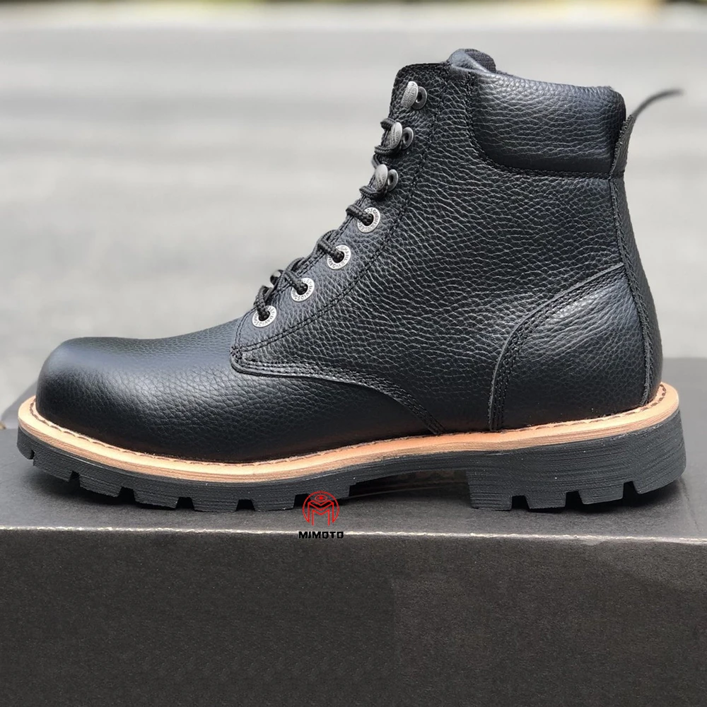 Мотоциклетная обувь из натуральной кожи Мужские сапоги для верховой езды Зимние