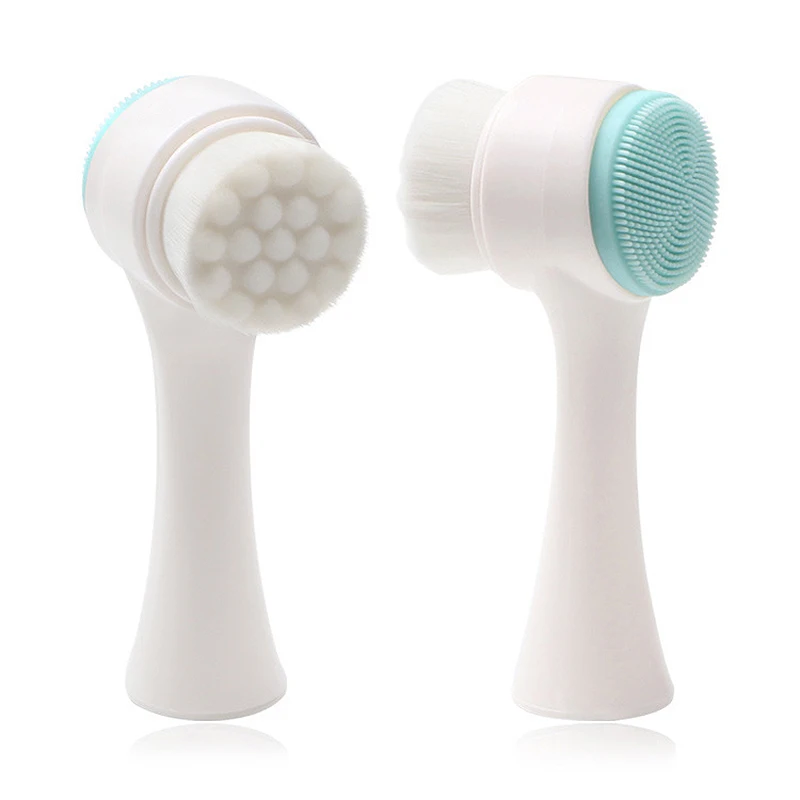 

Portable Double Sided Facial Cleaning Brush Facial Massage Skin Care Tool Silicone Brush Portable Face Brush Tool