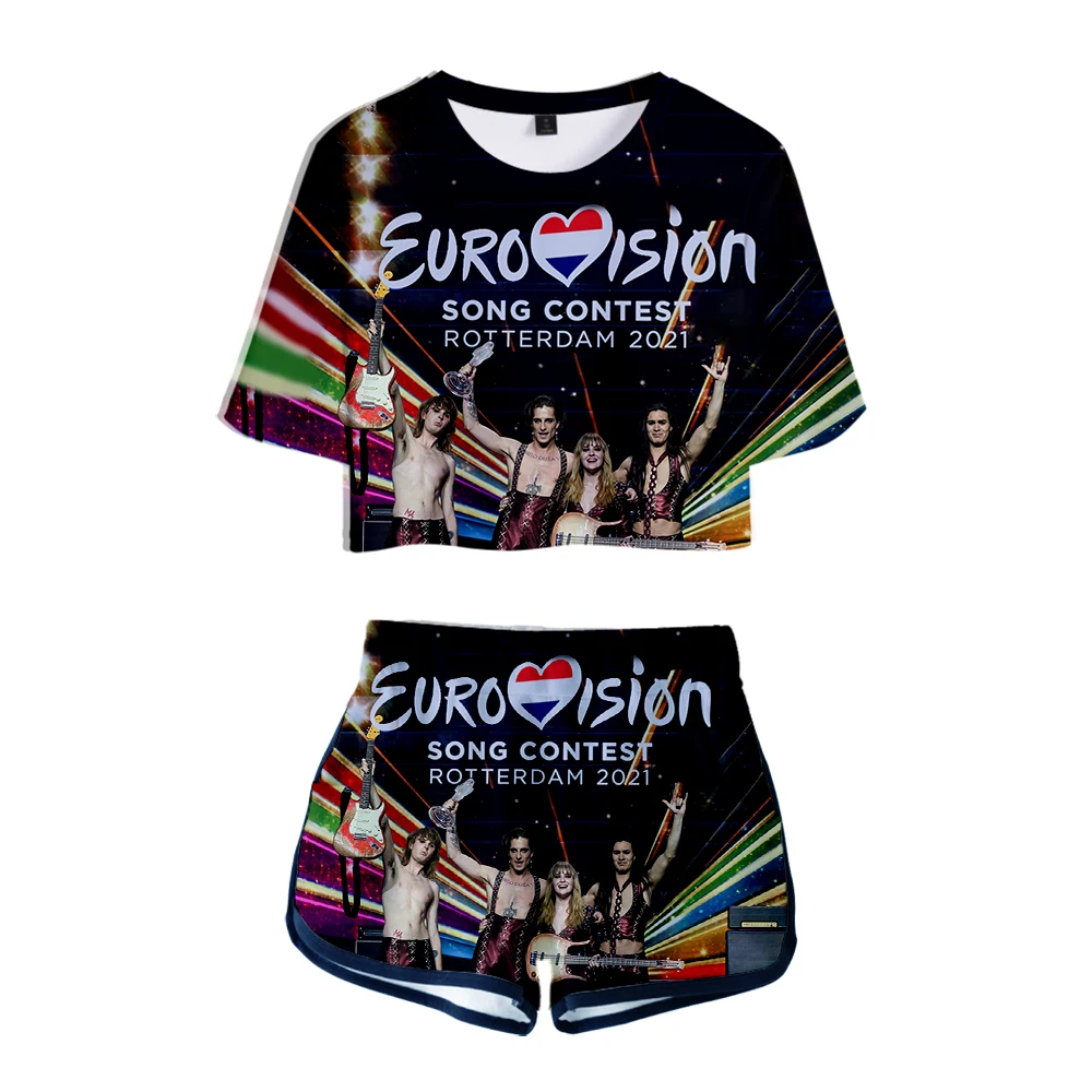 

Fashion Ltaly Band Maneskin 3D Summer Unisex Sets Sexy Short Tops+shorts Elastic Waist Suit Fashion Women/Men Two Piece Sets