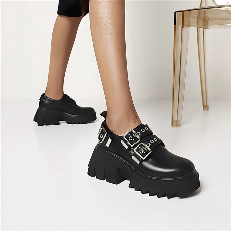 

Новинка 2021, европейский и американский тренд, туфли больших размеров на британской платформе, Женская обувь в стиле панк