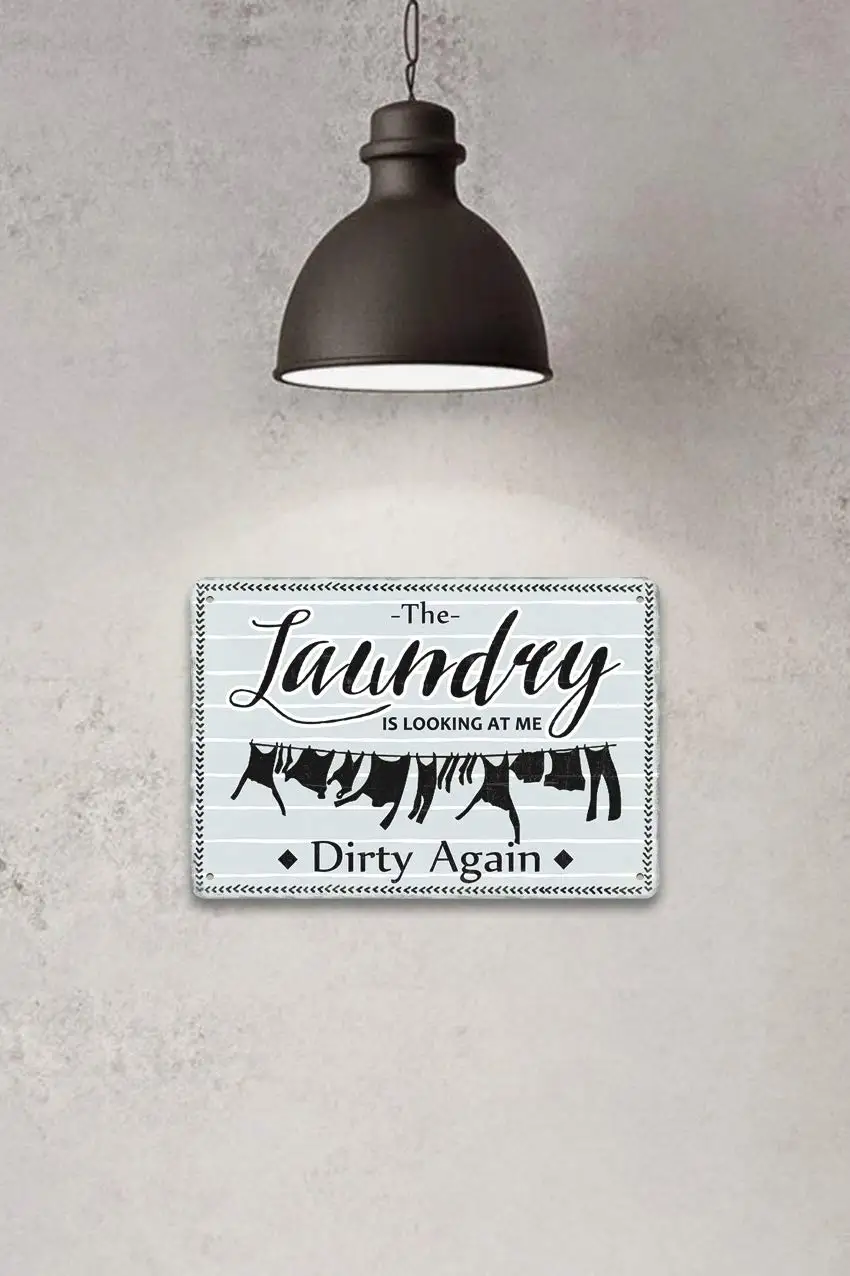 Стирка смотрит на меня грязный снова Металл 20 х30 см винтажное украшение