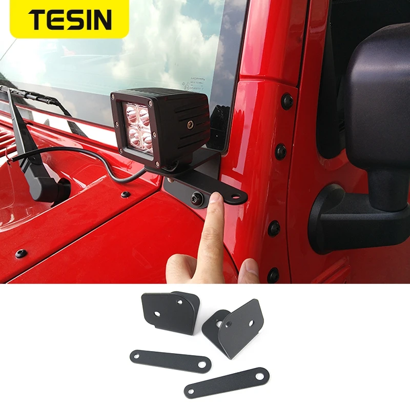 

Car Universal LED Work Light A Pillar Hood Mounting Bracket Holder Base for Jeep Wrangler JK 2007-2017 Car ExteriorcAccessories