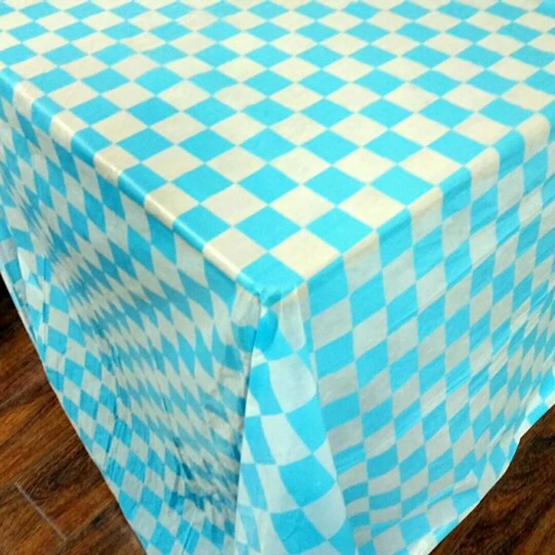 2020 новая Одноразовая Скатерть прямоугольная пластиковая клетчатая печать