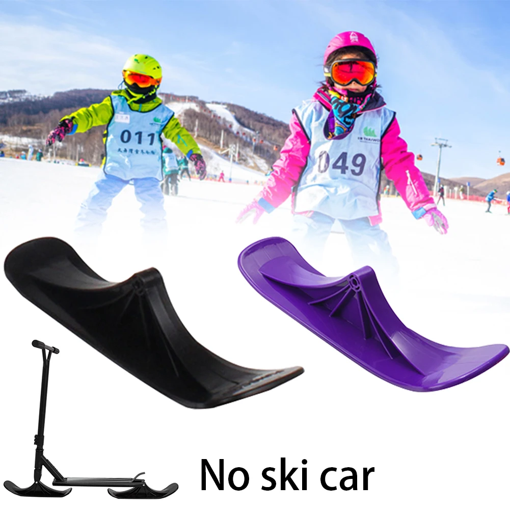

2pcs With Attachment Sled Winter 2 In 1 Durable Ski Board Outdoor Sports Direct Fit Universal Practical Black Scooter Parts