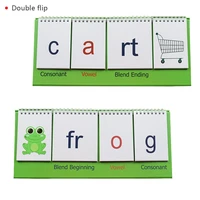 montessori educational toys english desk calendar card double sided flip frame to build new words teaching word letter cards