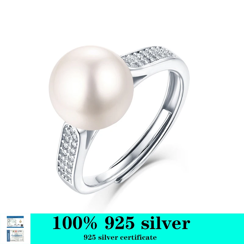 

Реальное искусственное серебро, 9 мм, вырезанная в воде, искусственный жемчуг, цитрин, свадебные Позолоченные кольца, Изящные Ювелирные изде...