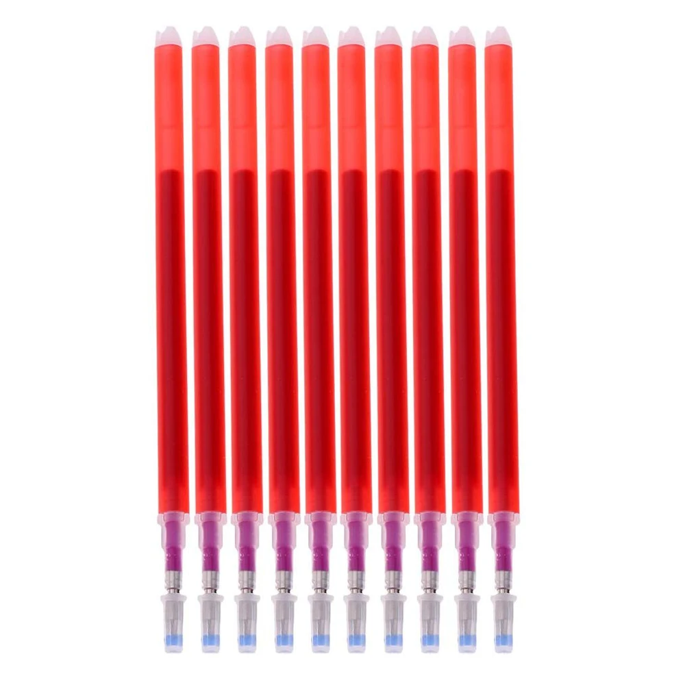 10pcs red 10 шт. ручка по ткани маркер высокая температура исчезающая тепло стирается ручка заправка ткань из искусственной кожи Марка швейные инструменты для лоскутного шитья - Цвет: 10pcs red