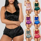 Комплект женского бархатного нижнего белья из бюстгальтера и брюк