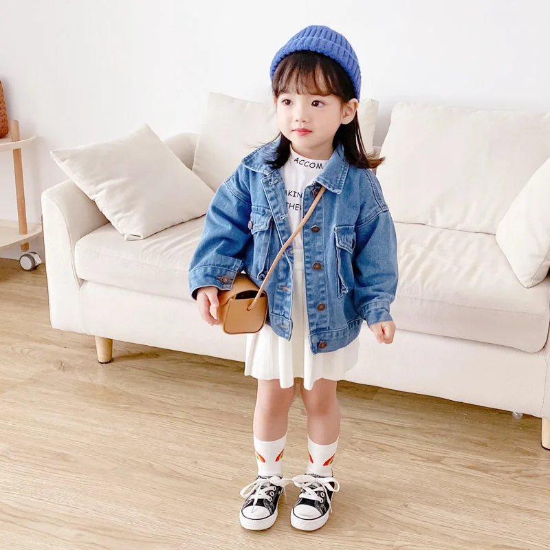 

Family Look Mother Kids Jackets Spring Autumn New Casual Loose Denim Coats for Mom Daughter and Son Matching Family Outfits Coat