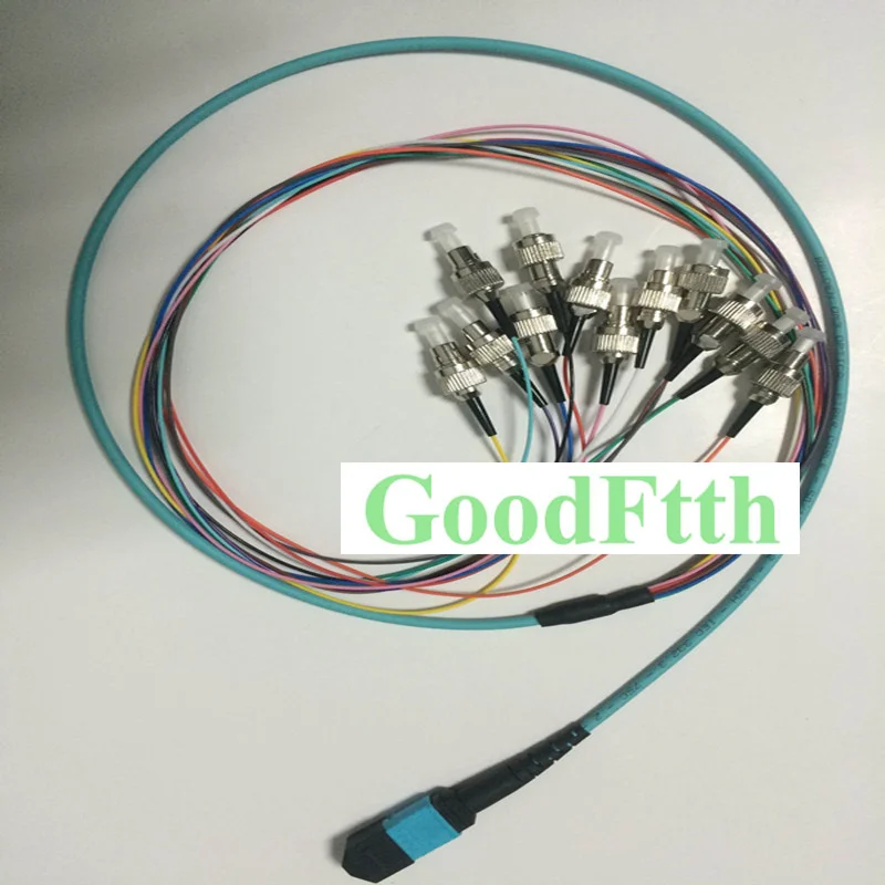 Fiber Patch Cord Male MPO-ST OM3 12 Cores Distribution 3mm GoodFtth 1-15m 2pcs/lot