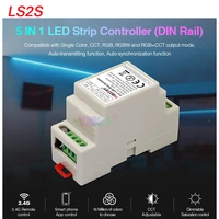ls2s 5 in 1 din rail single colorcctrgbrgbwrgbcct led strip controller miboxer lamp tape dimmer 2 4g rf remoteapp control