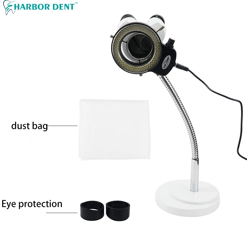 Бинокулярный микроскоп 5X/10X/15X/20X с фотолампой для стоматологической лаборатории