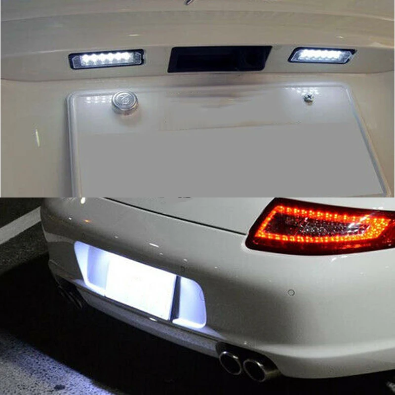 

Car LED Number License Plate Light Lamp for Porsche Carrera 991 997 996 Boxster 987 981 982 Spyder 918 Cayenne 958 92A Macan 95B