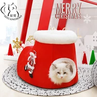 3 styles cat dog house christmas pet sleep bed for cats winter soft small dogs beds kitten cave house nest puppy mat products