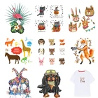 Термоклейкие наклейки для одежды, нашивки для одежды, наклейки для одежды в полоску, для платья, сделай сам, наклейки с животными, виниловые термоклейкие