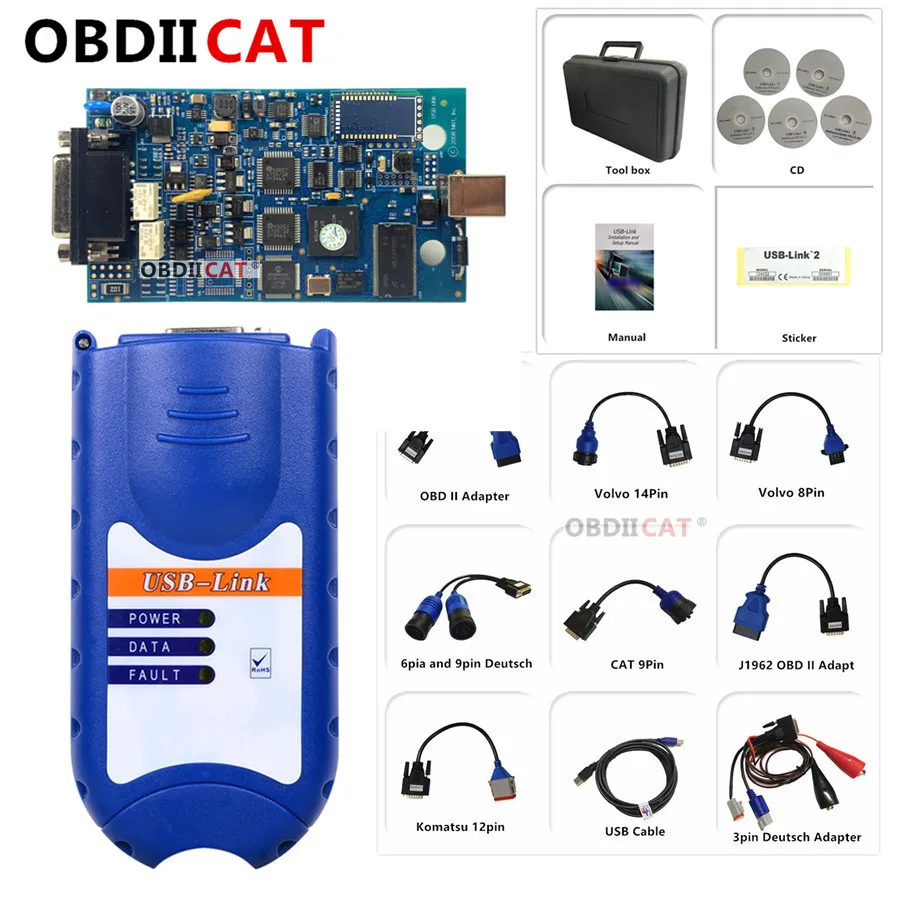A + качество USB Link 2 с Bluetooth диагностический инструмент для дизельных грузовиков