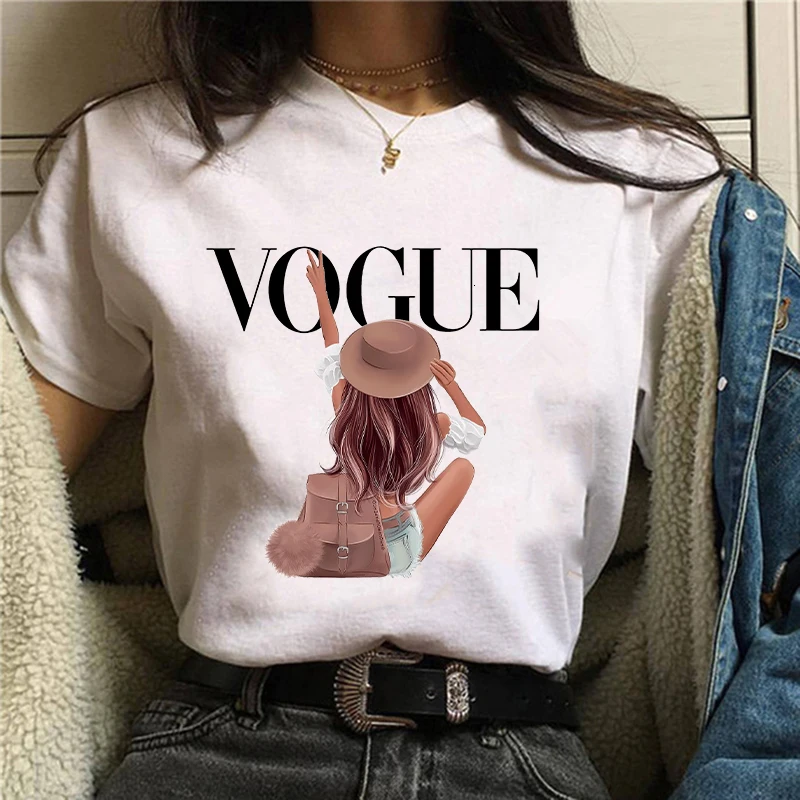 

New Fashion Women T Shirt Girl Vogue Print Tops Tee Female Short Sleeve Tshirt Harajuku Tee Shirts 90s T-shirt Graphic Tops Tee