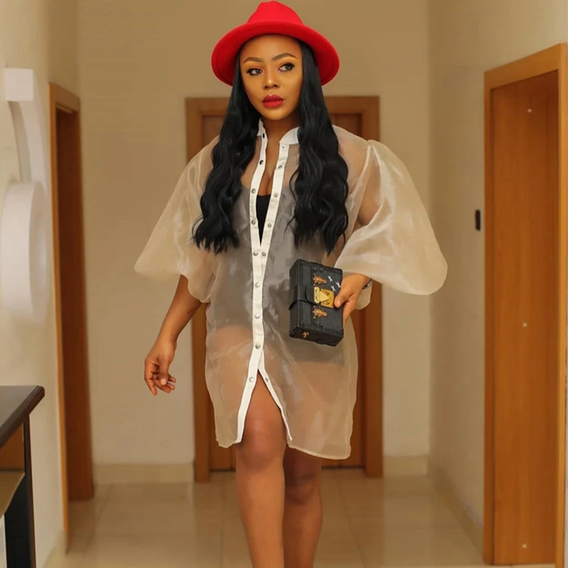 Осеннее женское сексуальное Сетчатое платье праздничное свободное Прозрачное