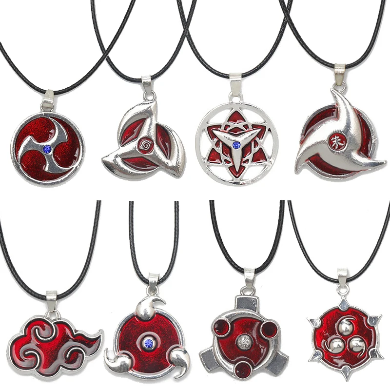 Anime Naruto Sharingan Eye Necklace Cartoons Figures Cosplay Charm Decoration Pendant Accessories Necklaces Toys for Children