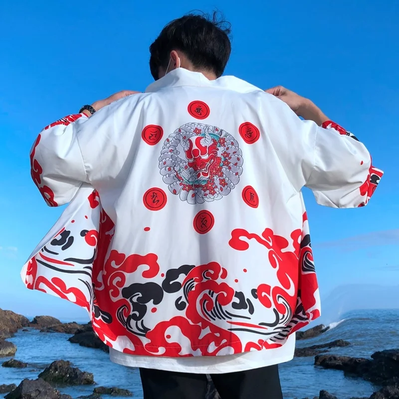 

2020 Kimono Cardigan Men Haori Kimono For Karate Samurai Clothes Japanese Traditional Kimonos Male Yukata Kimono Japones FF2561