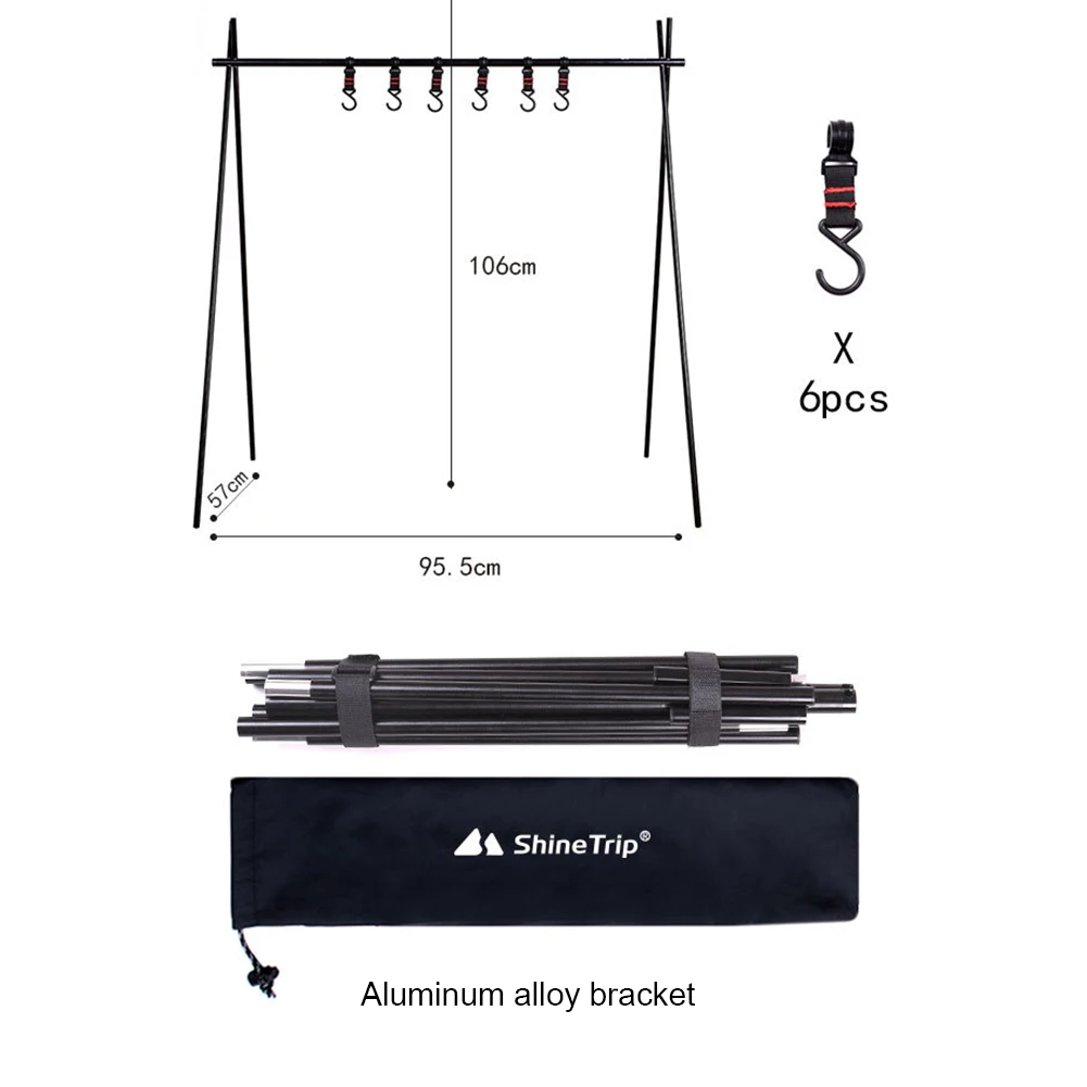 

Outdoor Folding Camping Shelf Aluminum Alloy Clothes Storage Hanger Picnic Cookware Eequipment Hanging Rack Triangle Rack