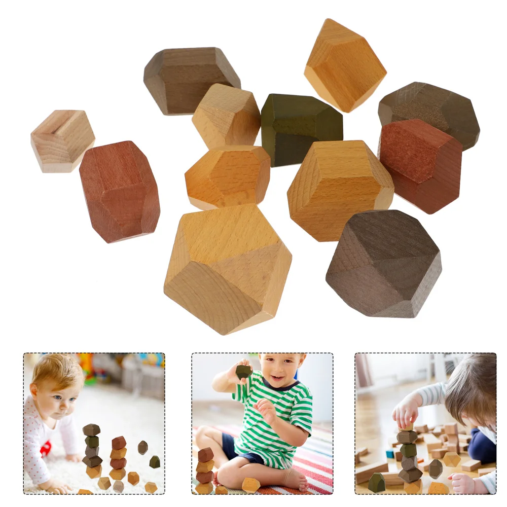 

12pcs Wooden Stacking Toys Color Blocks Stacking Games Kids Educational Toys
