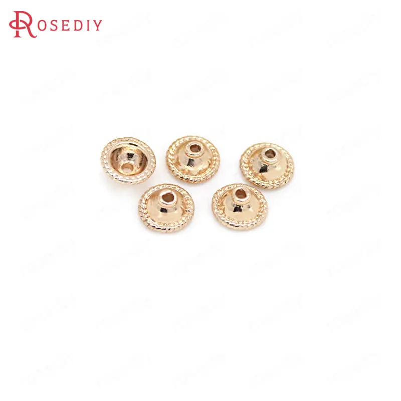 Латунные бусины с покрытием 24 каратным золотом 7 5 мм 10 шт.|Ювелирная фурнитура и