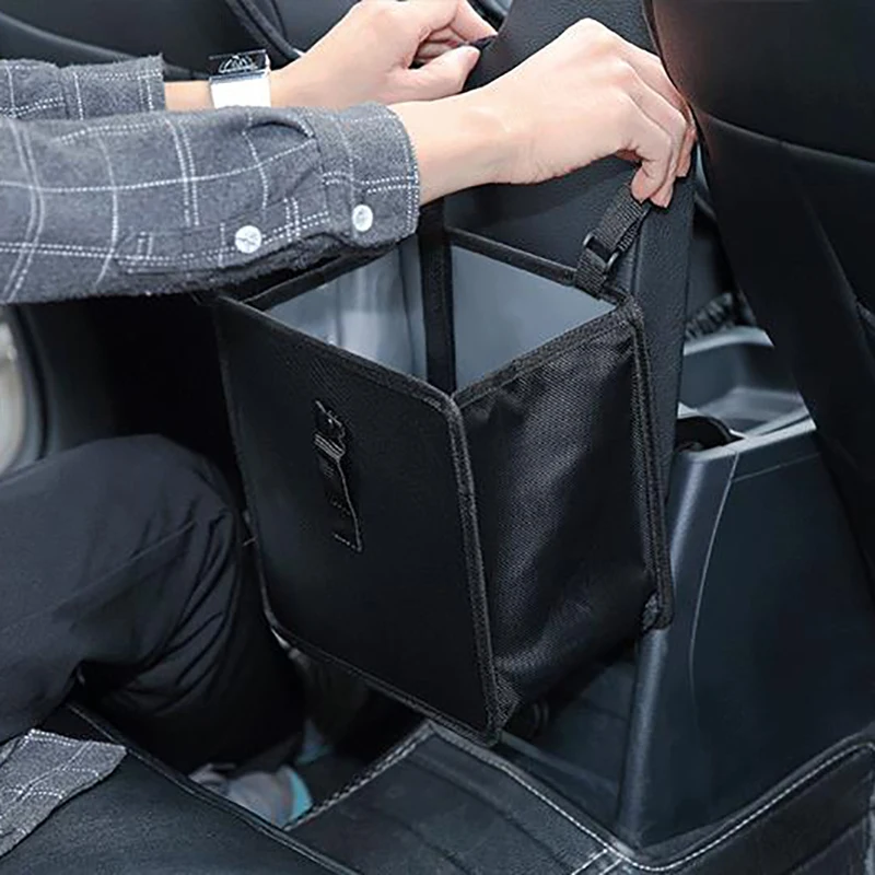 Car Trash Can Portable Drive Bin Hanging Wastebasket Back Seat Storage Bag Waterproof Dustbin Organizer Box | Автомобили и