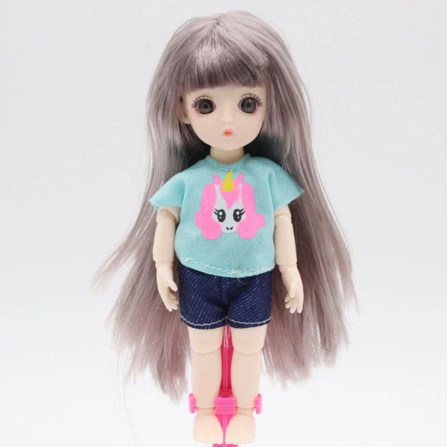 Милая 16 см скрученная кукла Ddung 3D ученический глаз досуг ткань платье модель