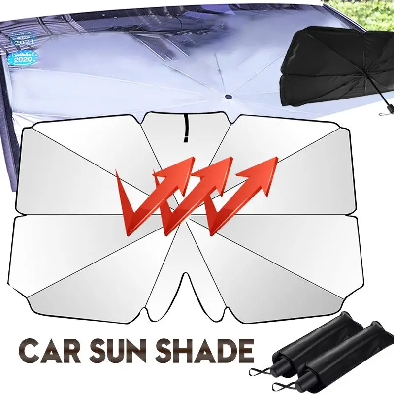 

Car Sun Shade 125cm 140cm Protector Parasol Auto Front Window Sunshade Covers Car Windshield Sun Protector Insulation Interior