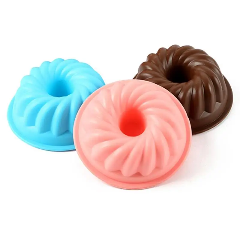 

10Pcs/Set 7cm Cake Making Mold Silicone 3D Swirl Shape Silicone Butter Cake Mould Spiral Soft Soap Mold Muffin Mold Cake Tools
