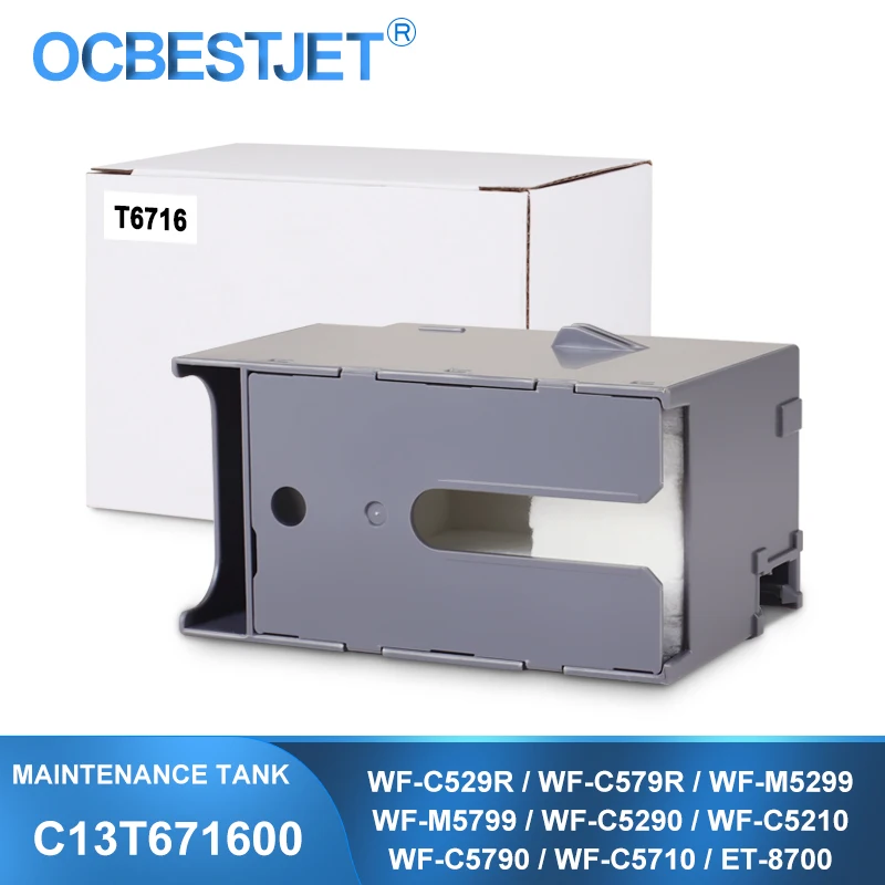 Резервуар для чернил для Epson WF-C5210, WF-C5790, WF-C5710, WF-M5299, WF-M5799, ET-8700, C13T671600, T671600, T6716 Резервуар для чернил для Epson WF-C5210, WF-C5790, WF-C5710, WF-M5299, WF-M5799, ET-8700, C13T671600, T671600, T6716