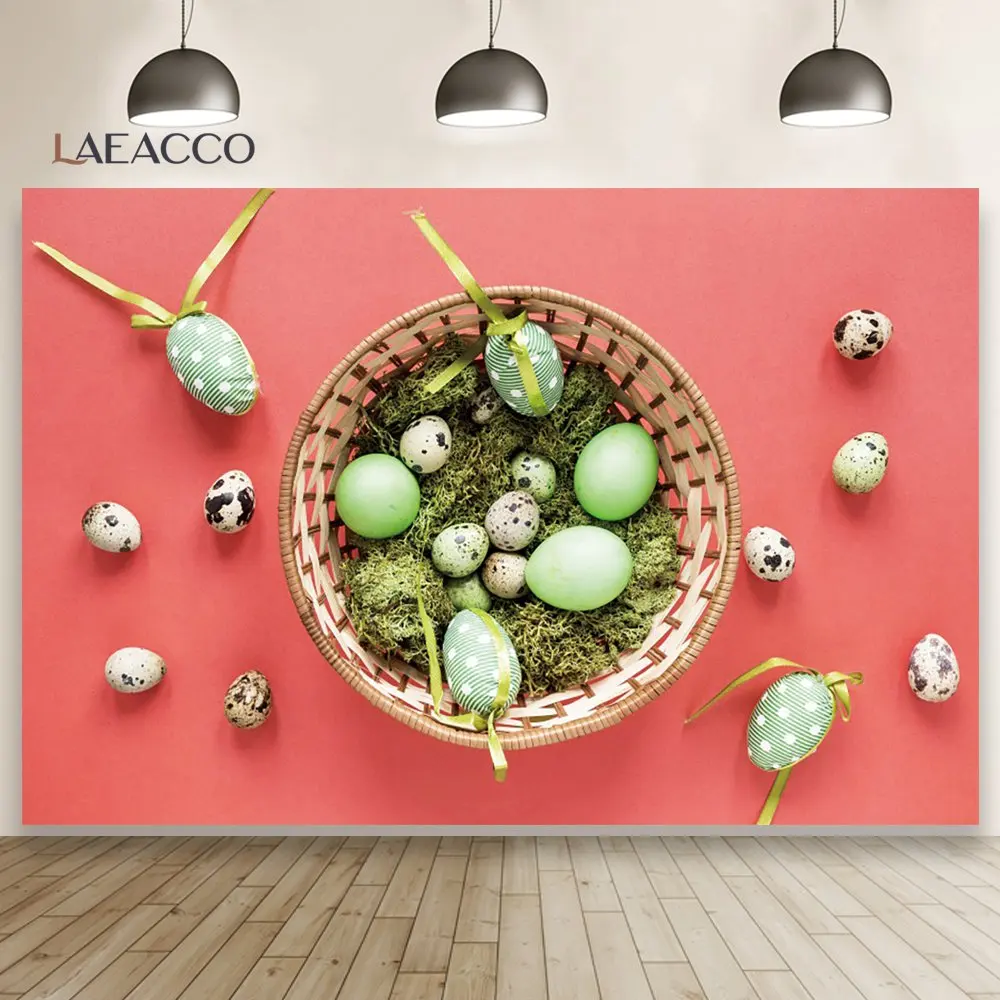 

Laeacco Happy Easter Pink Backgrounds For Photography Spring Easter Eggs Baby Party Photo Backdrop Photophone For Photo Studio