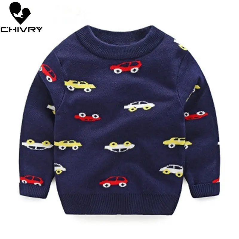 Детский пуловер Свитер Сезон осень зима Вязаный свитер с круглым вырезом и