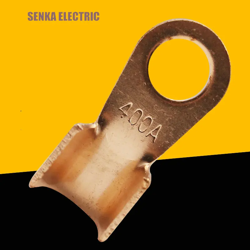 

10 Pieces 400A Thick Copper Battery Cable Connector Circular Splice Crimp Terminal Cable Lug OT-400A