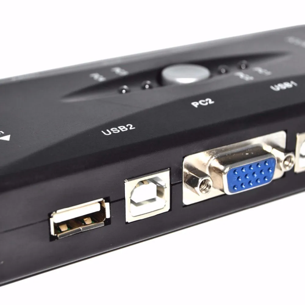 4 Port hub USB 2.0 KVM VGA/SVGA Switch Box Adapter Connects Printer Intelli keyboard Mouse Computers Use 1 monitor New arrival | Компьютеры
