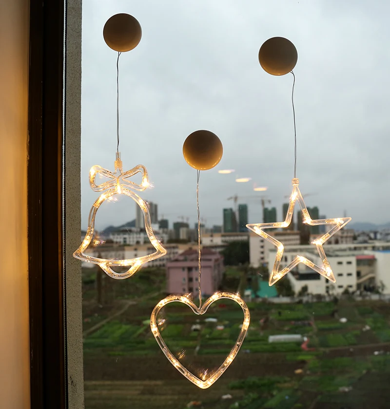 Рождественские светодиодные креативные оконные стеклянные подвесные